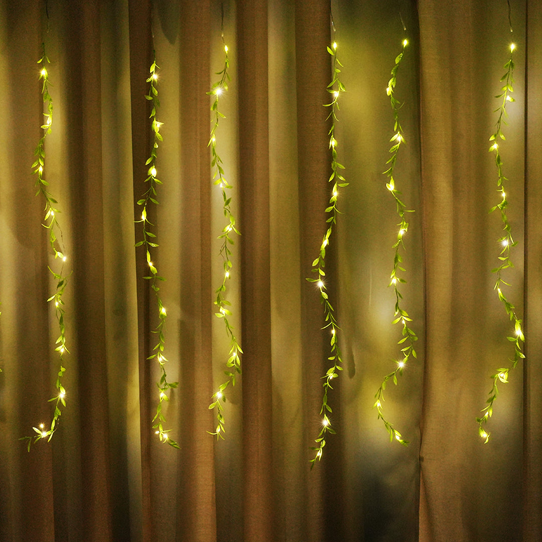 Indoor decorative leaves curtain lights with 200 LEDs for Diwali, Christmas, and events – Chronos Lights