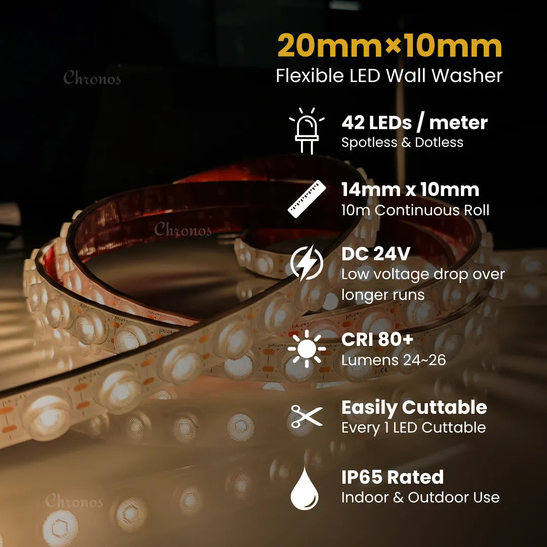IP65 flexible LED wall washer light with stable DC24V operation for outdoor lighting