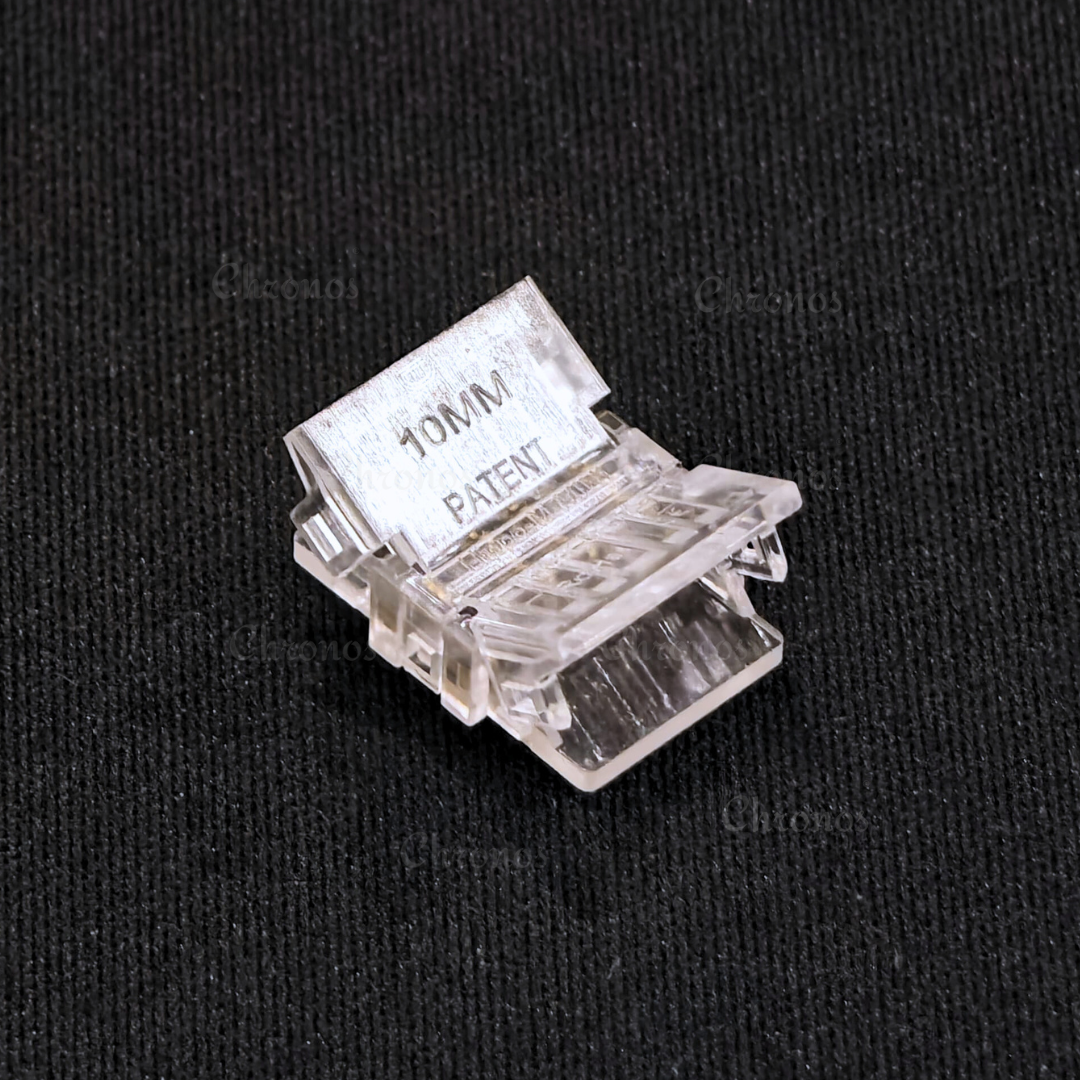 L-shaped LED strip connector used for 90-degree corner turns.