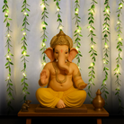 Leaves garland curtain lights with warm white LEDs for Ganpati decoration – Chronos Lights