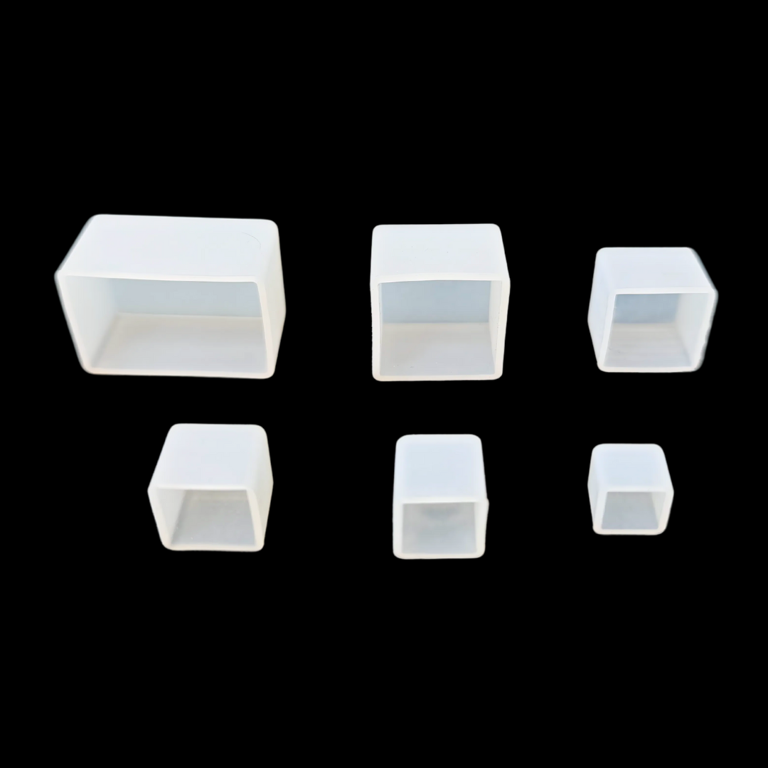 Durable silicone end caps with metal mounting clips for LED channel.