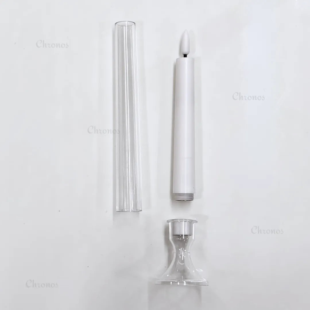 Gold and white LED candles styled for luxury ambient décor