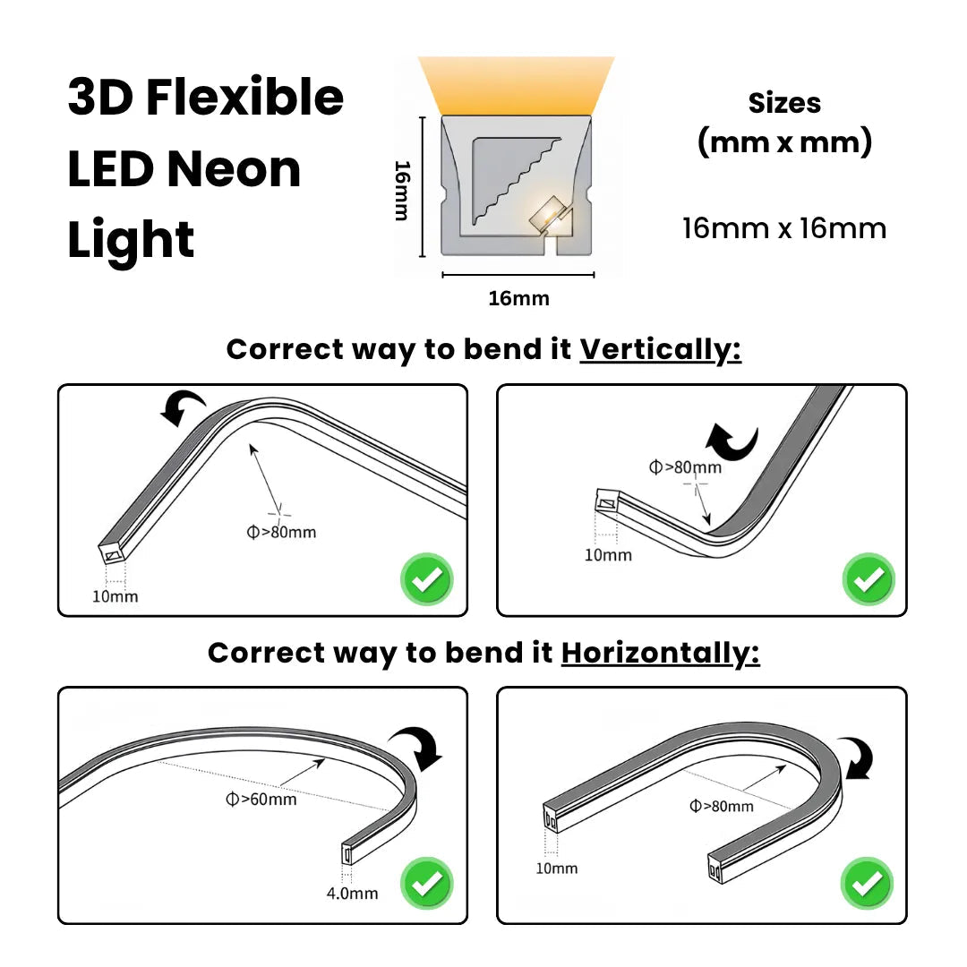 Outdoor waterproof LED neon flex with IP67 protection and warm white lighting output