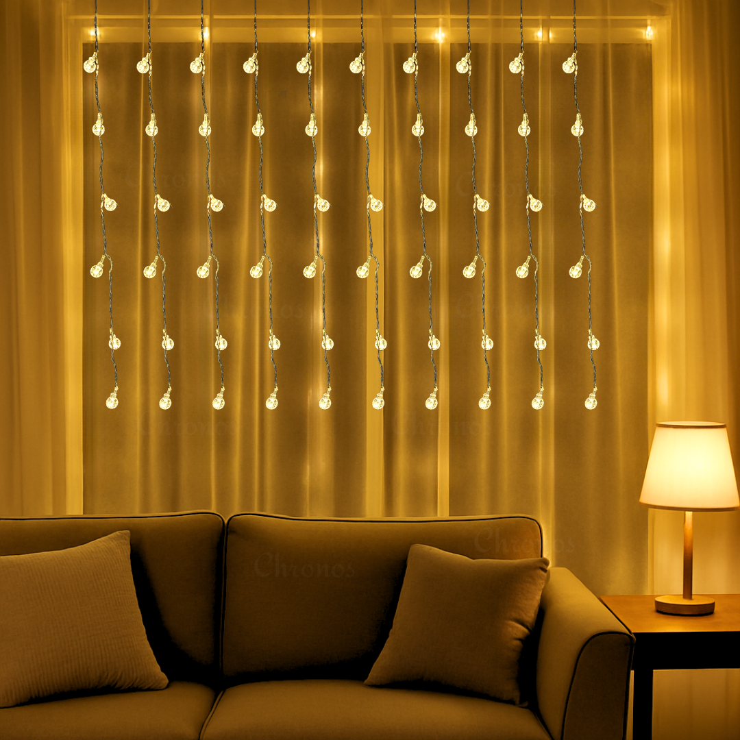 Easy plug-and-play bubble curtain LED lights for quick festive and home decoration