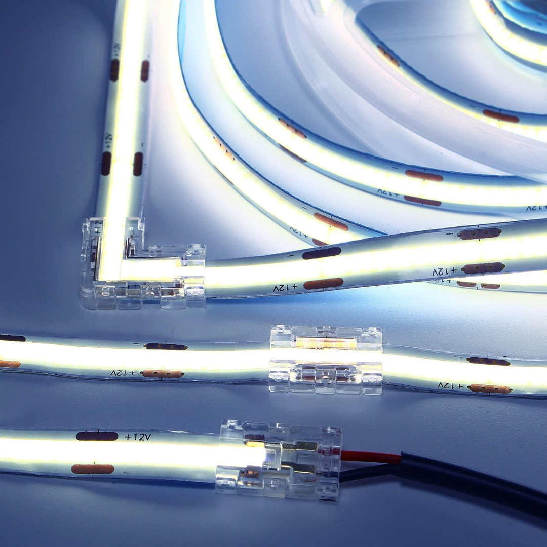 LED connector polarity markings for accurate installation.