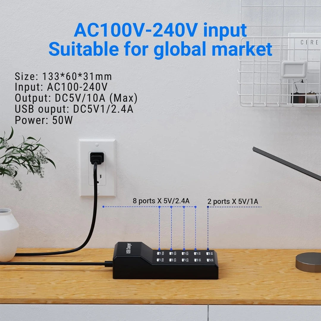 Chronos Lights USB hub supports phones, tablets, and Bluetooth speakers—reliable charging in compact Mumbai workspaces.      |