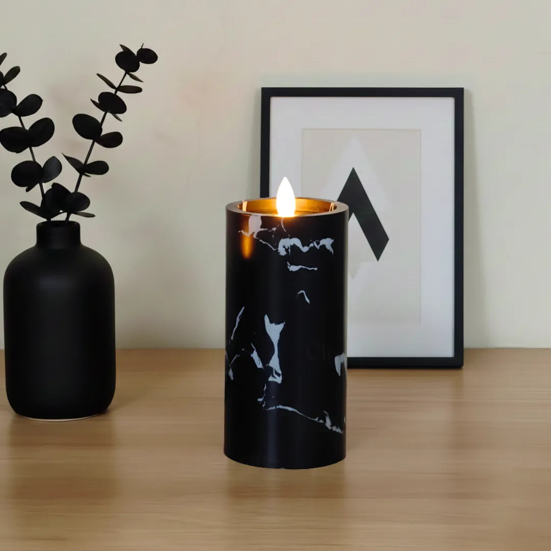 Premium LED moving flame pillar candle by Chronos Lights