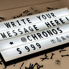 Retro-style XXL Cinematic Light Box with LED illumination – Perfect for creative message displays – Chronos Lights