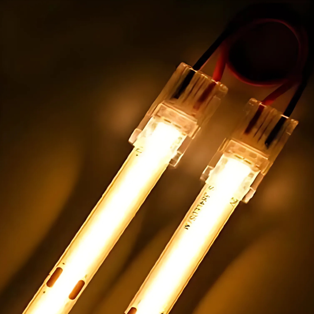 Reusable solderless LED strip connectors from Chronos Lights.