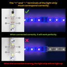 RGB LED strips connected with Chronos connectors showing vibrant colors.