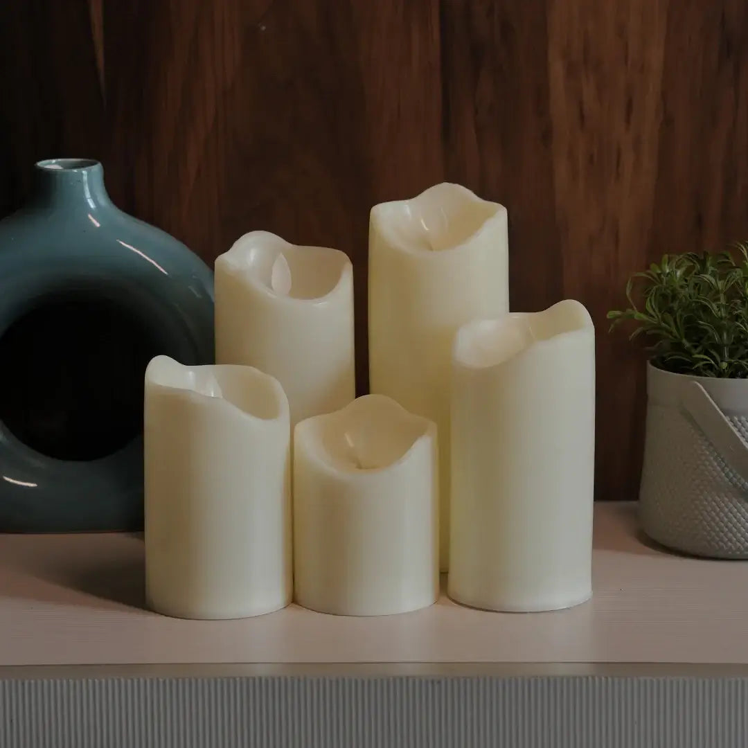 Flameless LED candle creating romantic ambient lighting