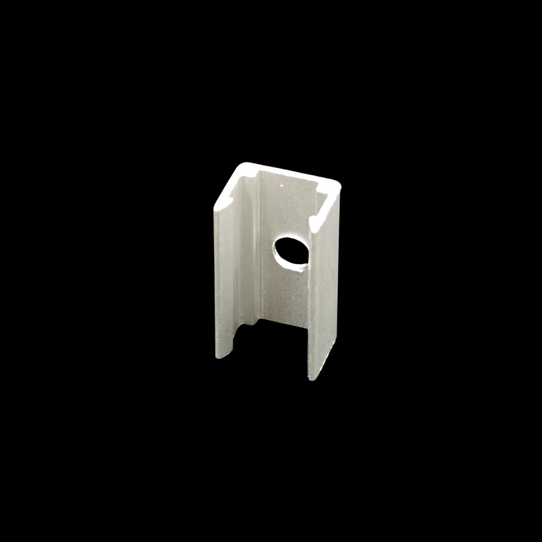 LED diffuser accessory kit: silicone end caps + metal mounting clips.