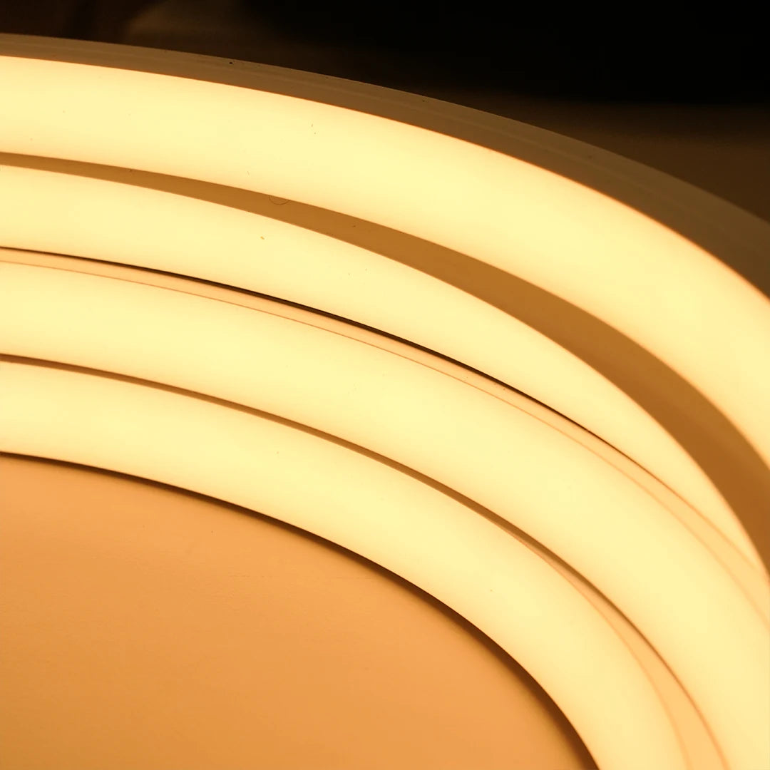 20 mm×20 mm silicone neon profile light with front bend.