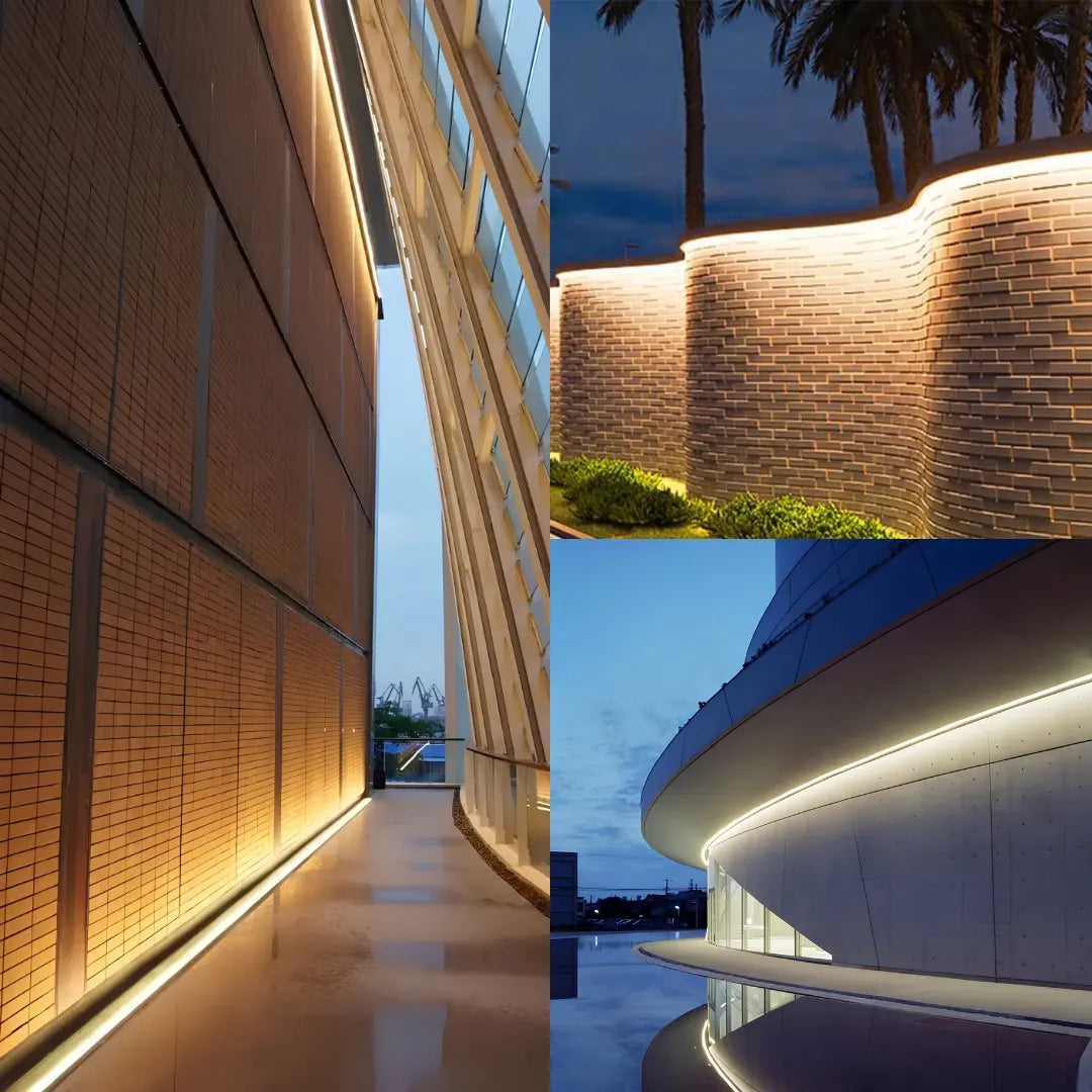 Slim 20mm x 10mm LED wall washer light for compact architectural lighting applications
