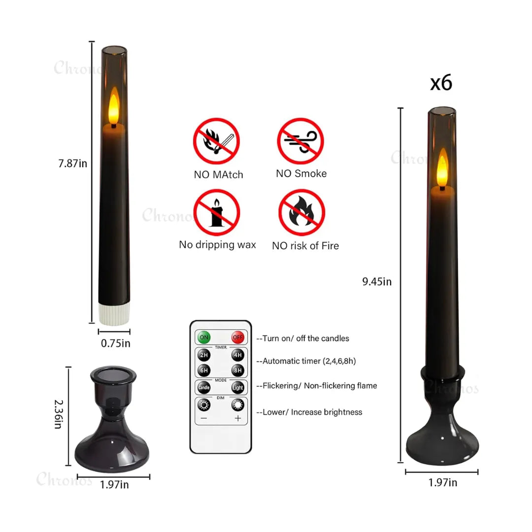 Smart LED candles with brightness and mode control remote