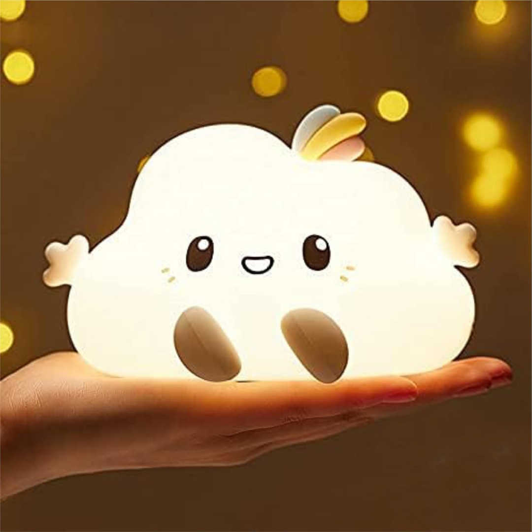 Soft-touch kawaii LED lamp, USB powered and ideal as a cozy bedside light.