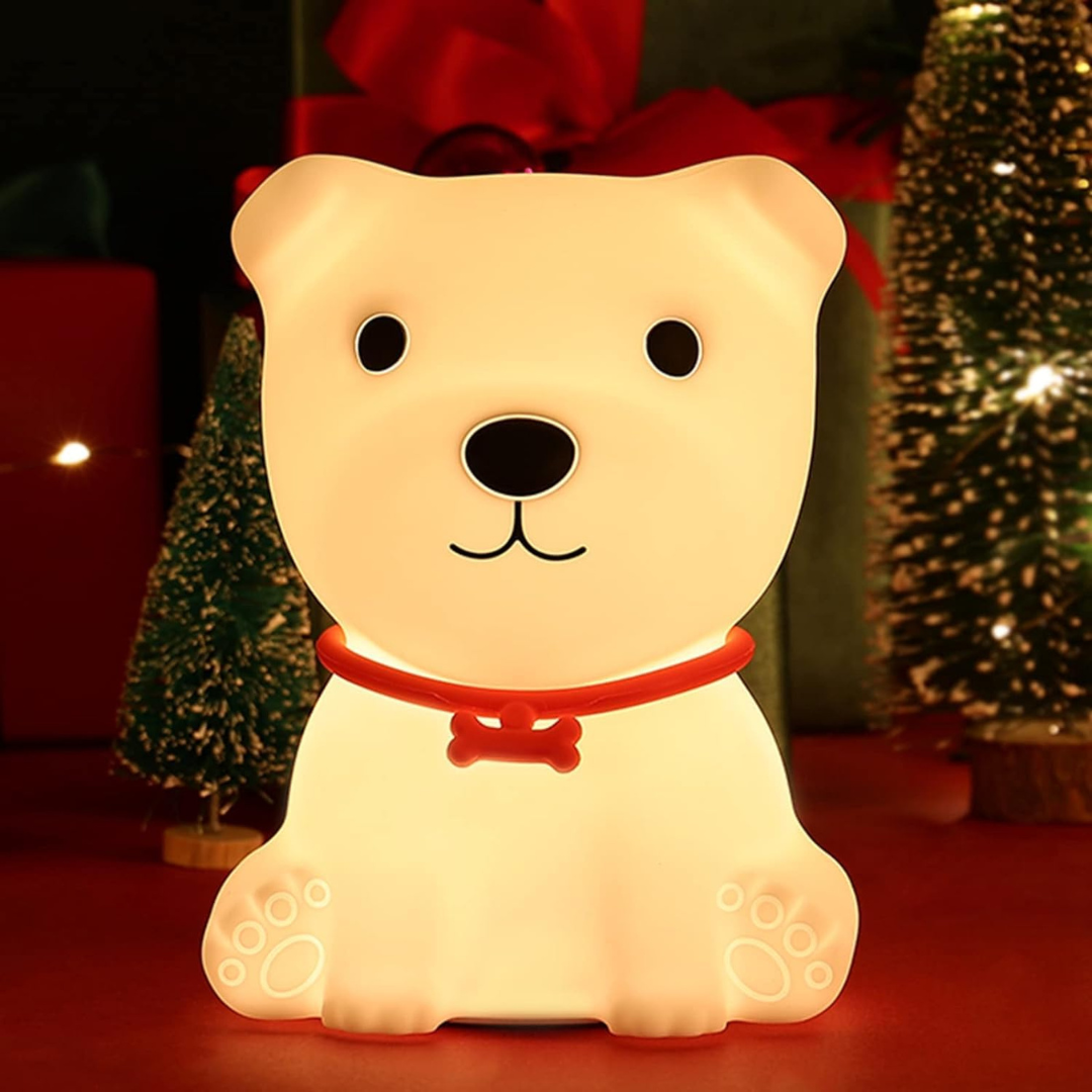 Soft-touch kids’ night light with a soothing color glow, ideal for bedtime routines.