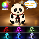 Squishy silicone panda night light, perfect for a cozy kids' bedroom setup.