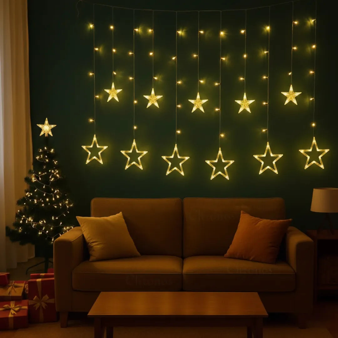Star curtain lights for balcony and outdoor décor