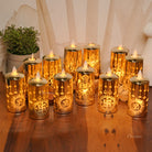 Safe battery-operated LED pillar candle with Swastik design for auspicious décor and festivals