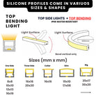 Durable 20x20 flexible silicone LED profile for top view applications
