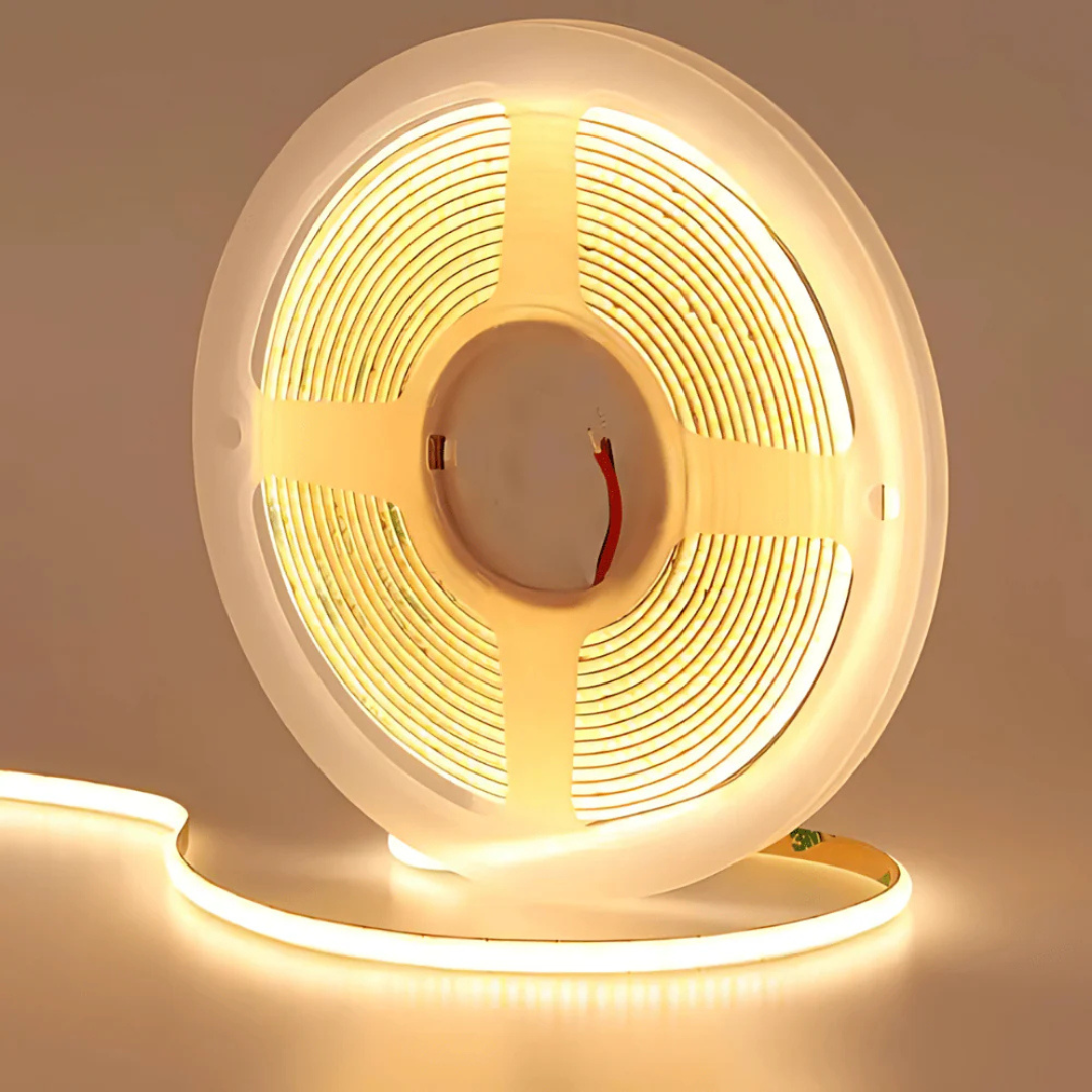 3mm Warm White COB LED Strip Light – 384 LEDs/m, 24V – Cozy & Inviting Glow