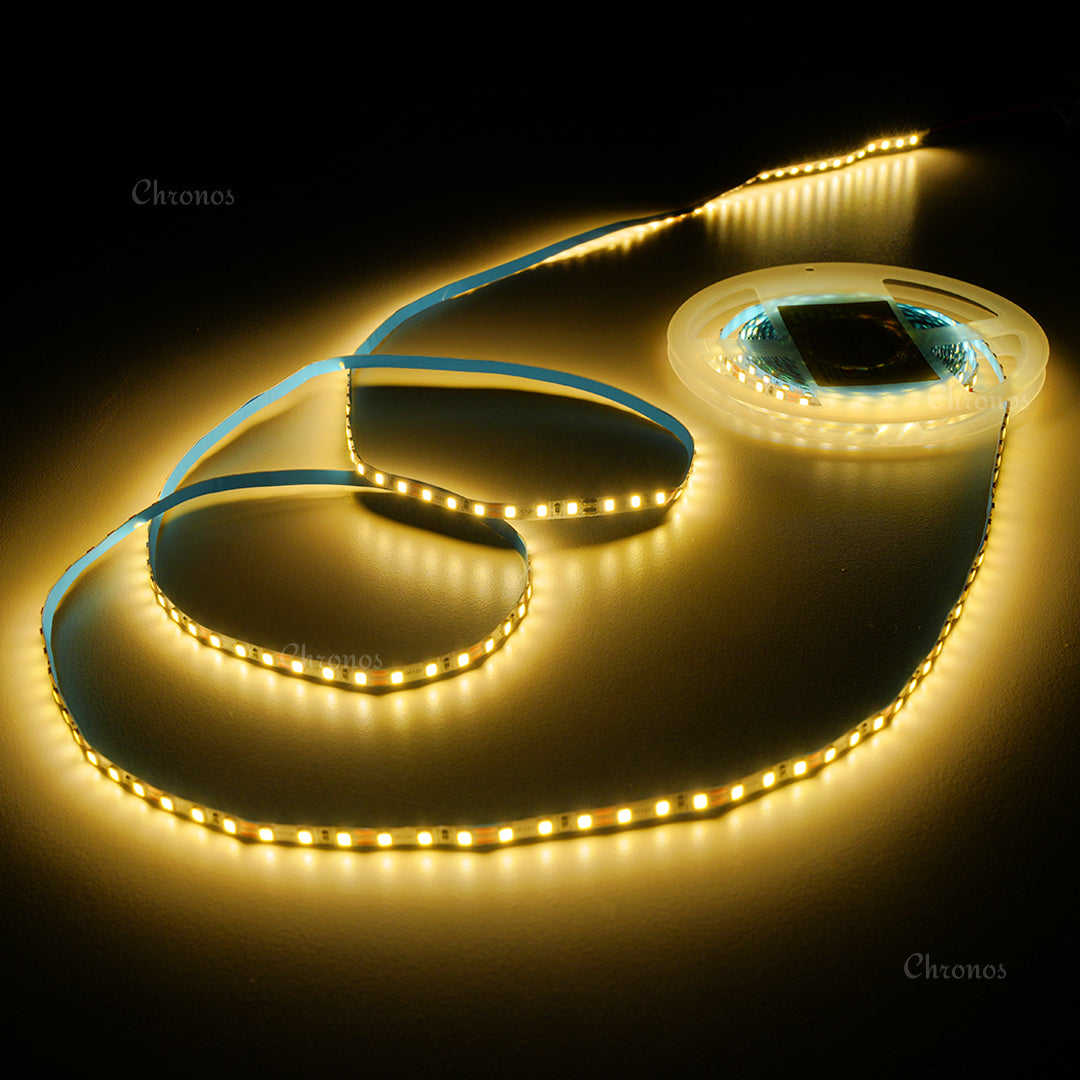 5mm Warm White LED Strip Light – 120 LEDs/m, 12V, 2835 SMD – Cozy & Elegant Glow