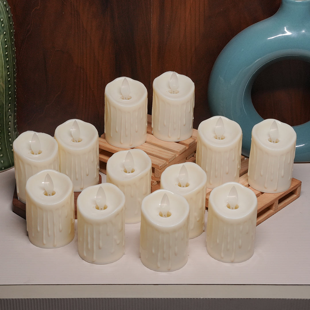 LED dripping candle set for wedding and event decoration