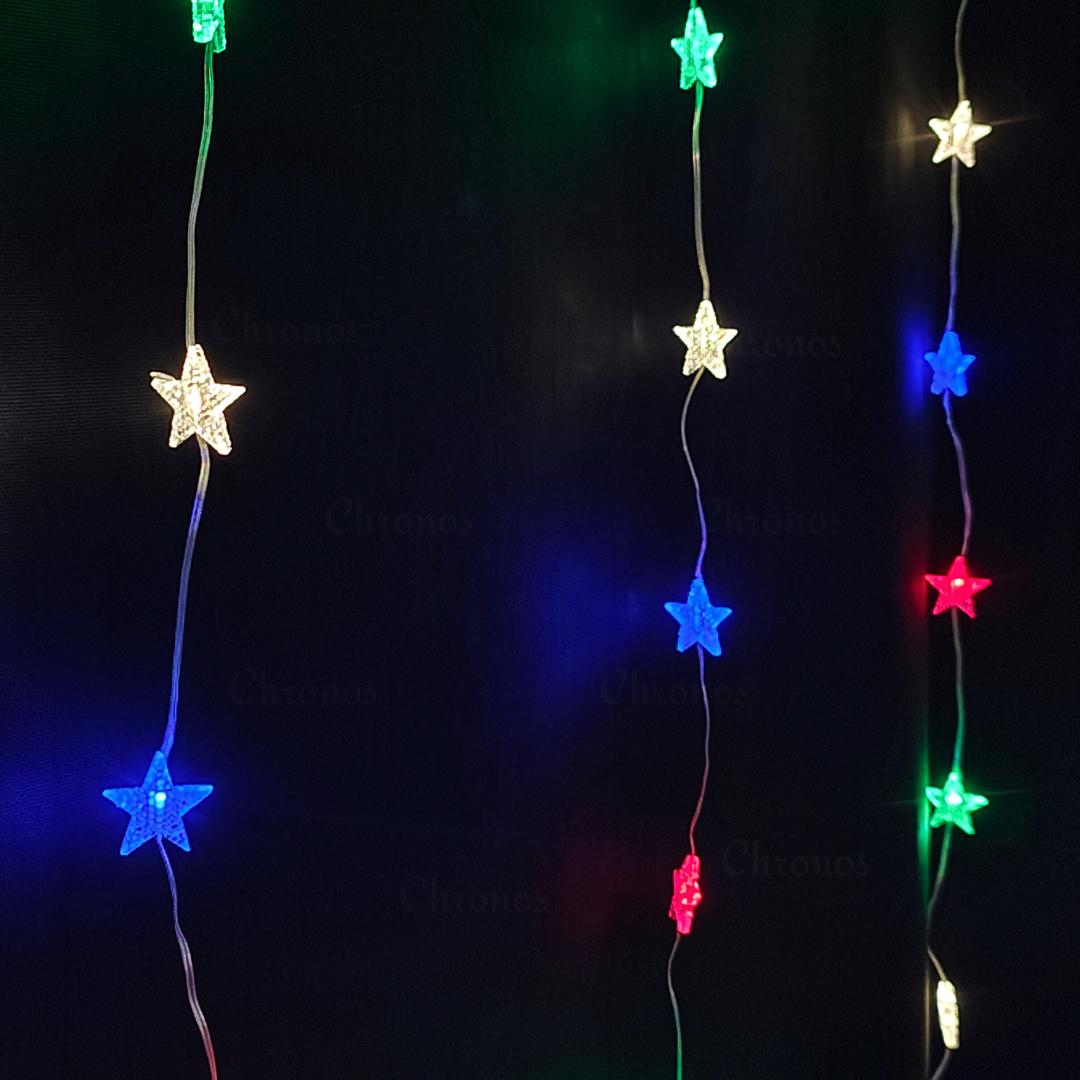 Wedding star curtain light decoration in warm white for elegant ambience