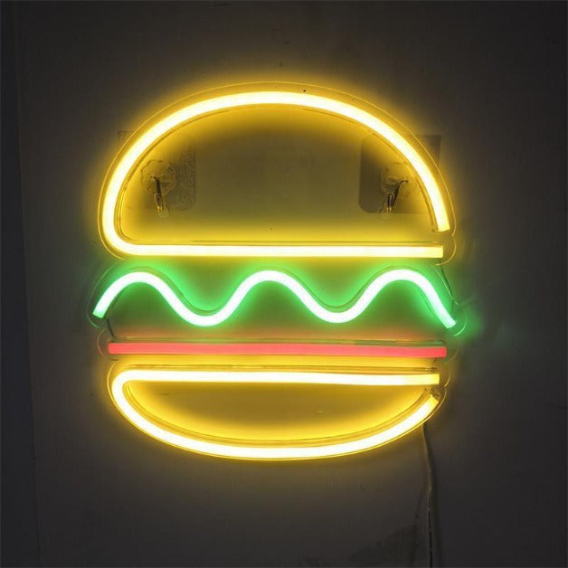 Neon Sign Light | Wall Hanging | Burger