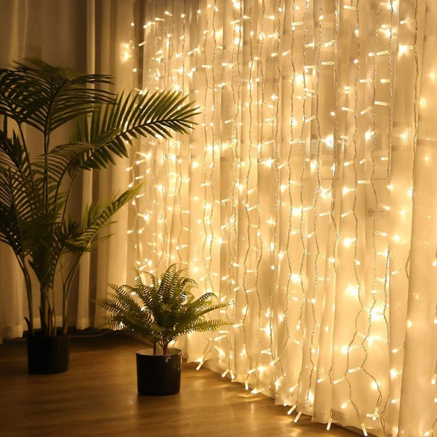 Large 10 ft × 10 ft curtain LED lights with 300 LEDs for stage and event decoration