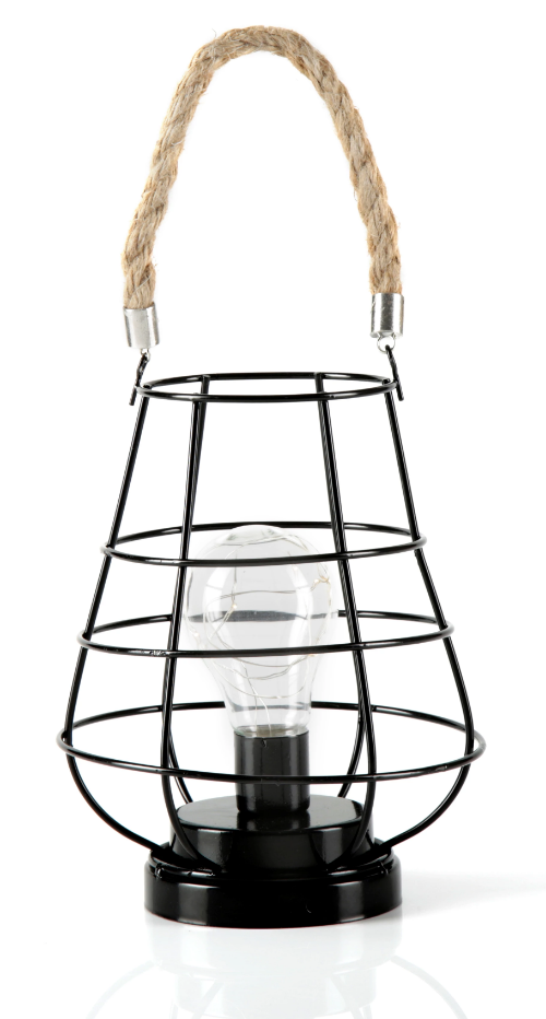 Geometric Metal Cage Lamp - Matte Black - Chronos