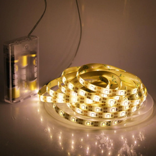 Warm White LED Strip 3528 Battery Powered Cozy Ambiance