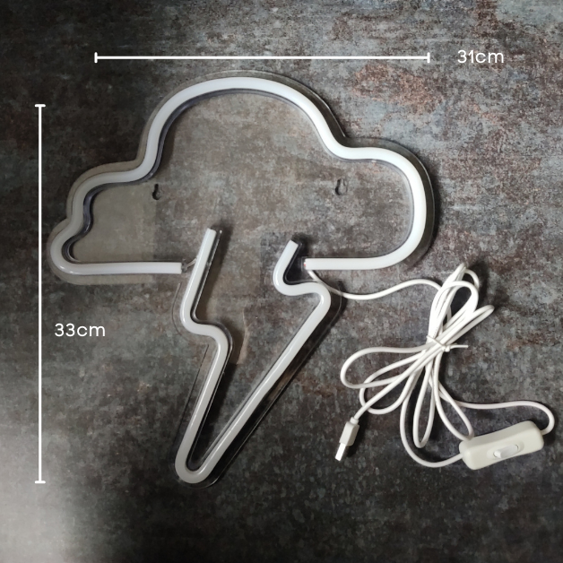 Neon Sign Light | Wall Hanging | Thunder Cloud