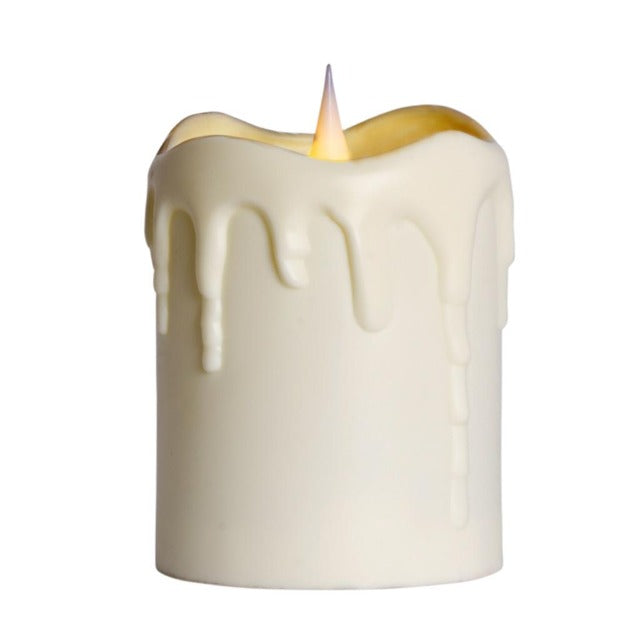 LED 3D Jumping Wick Pillar Candles | Dripping Wax Look