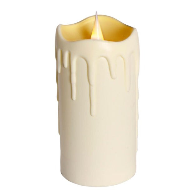 LED 3D Jumping Wick Pillar Candles | Dripping Wax Look