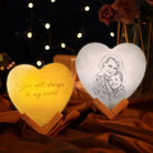Personalized 3D Heart Shaped Moon Lamp with Photo and Message Customization CHRONOS