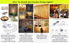 Curtain Fairy Lights - USB Powered | 8 Function Remote Control | Warm White - Chronos