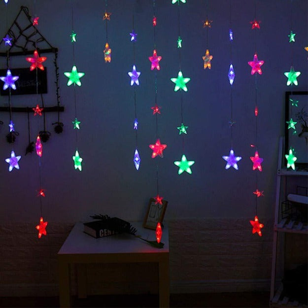 Star Curtain String Lights | 40 Stars | Multi LED