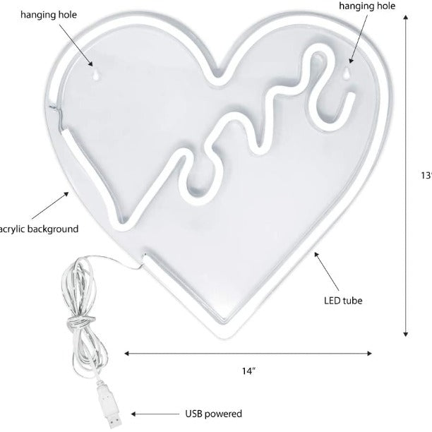 Neon Sign Light | Wall Hanging | Love Heart