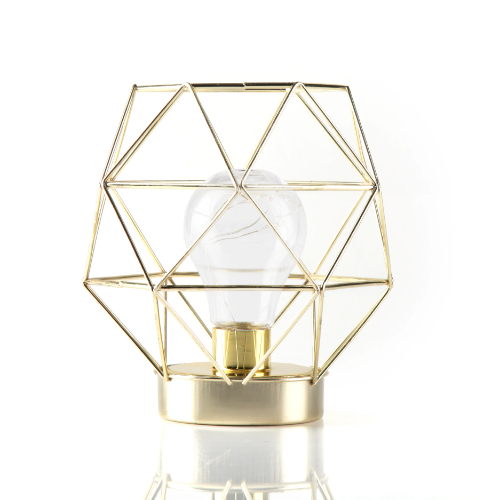 Geometric Metal Cage Lamp - Gold - Chronos