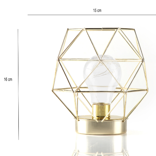 Geometric Metal Cage Lamp - Gold - Chronos