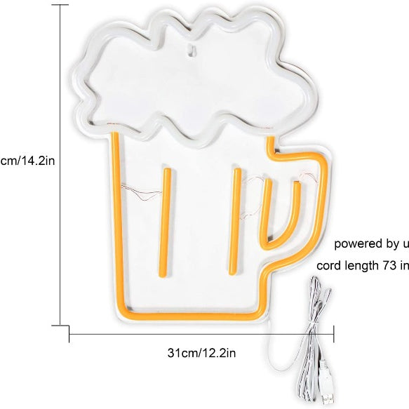 Neon Sign Light | Wall Hanging | Beer Glass