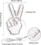 Neon Sign Light | Wall Hanging | Peace Sign Hand