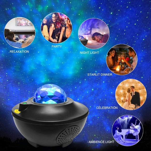 Star & Galaxy Projector Lamp with Bluetooth Speaker Chronos
