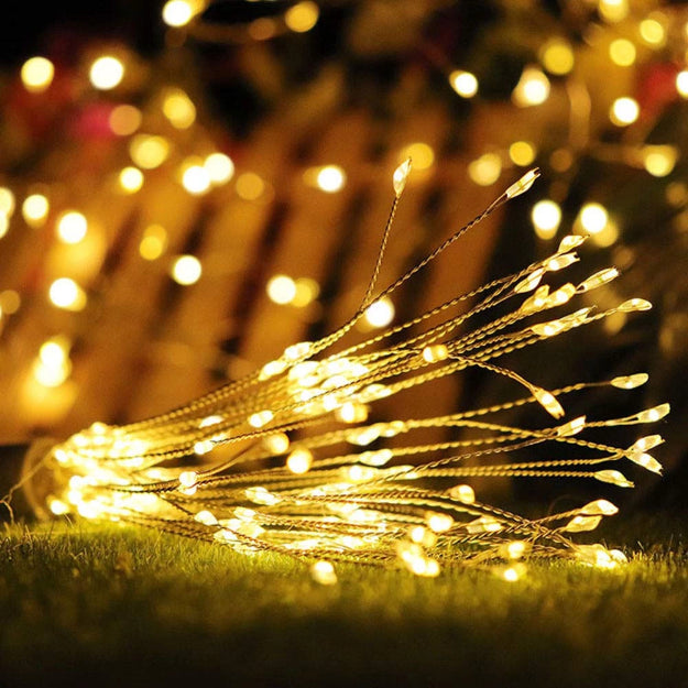 Firework Fairy Lights - 4AA Battery Operated | 8 Function Remote Control | IP44 Waterproof | Warm White - Chronos