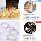 Curtain Fairy Lights - USB Powered | 8 Function Remote Control | Warm White - Chronos