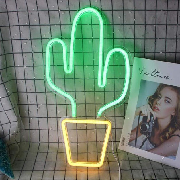 Neon Sign Light | Wall Hanging | Cactus