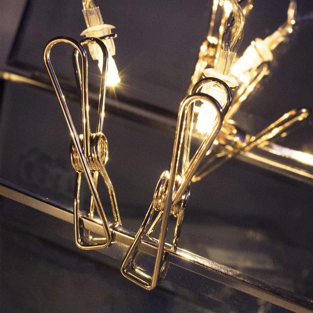 Gold Photo Clips Lights - Warm White LED Chronos