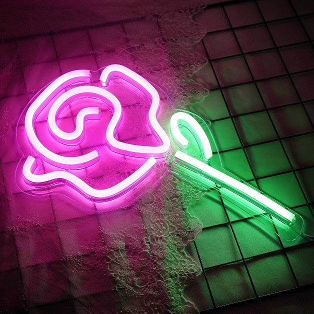 Neon Sign Light | Wall Hanging | Rose